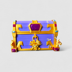 Pirate Treasure Chest 3D printed, studio shadow