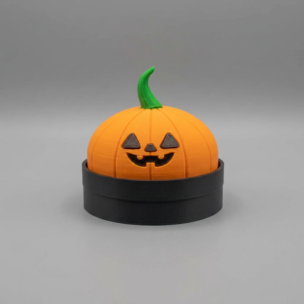 Pumpkin dump figure on grey background