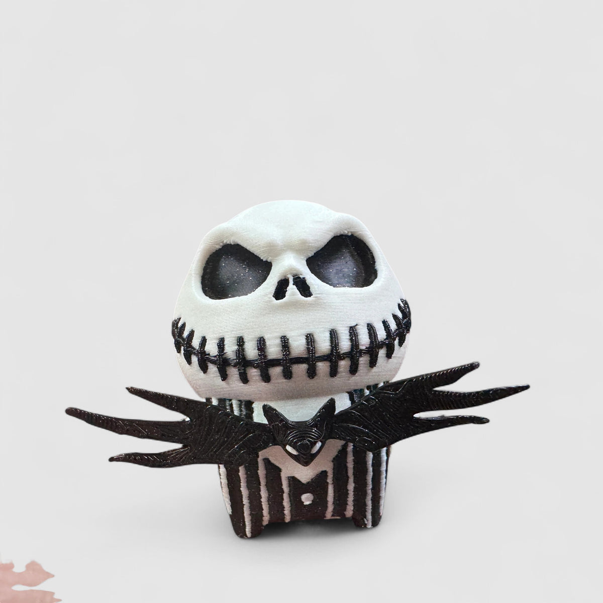 Pumpkin Skeleton Sprite Gaming Collectible, 3D printed figure on grey background | sgc-photo-v1