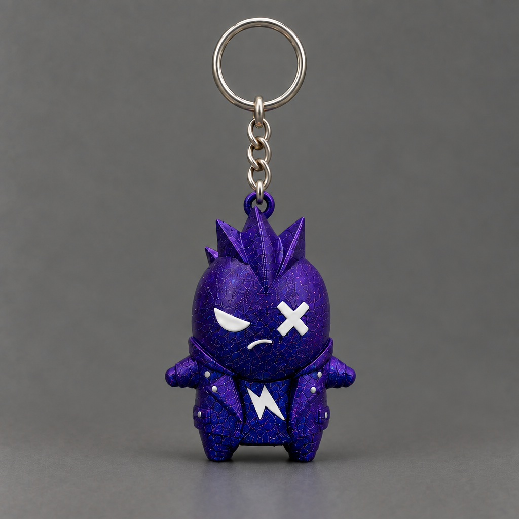Punk Sprite collectible – Galaxy (deep purple with a sparkle finish) – Keychain | sgc-photo-ok