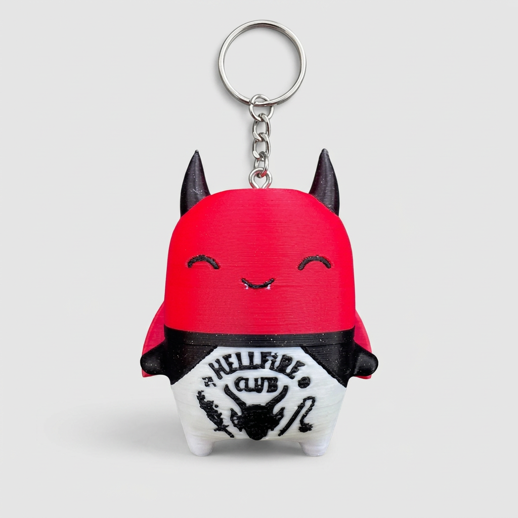 Red horned character keychain version
