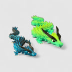Shadowhunter Articulated Dragon, 3D printed figure on grey background | sgc-photo-v1