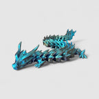 Shadowhunter Articulated Dragon, 3D printed figure on grey background | sgc-photo-v1
