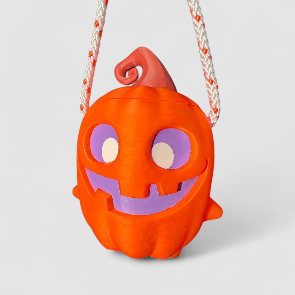 Spooky Dash Pumpkin Bucket 3D printed Halloween decor on grey background | sgc-photo-v1