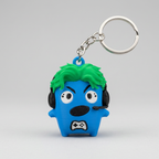 Third keychain mockup, square with grey background