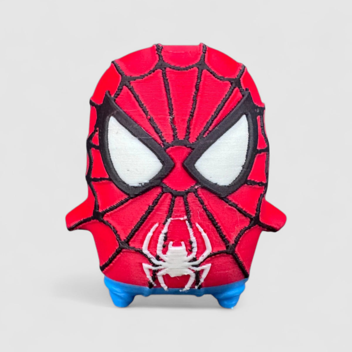 Web Hero Sprite Gaming Collectible, 3D printed figure on grey background | sgc-photo-v1