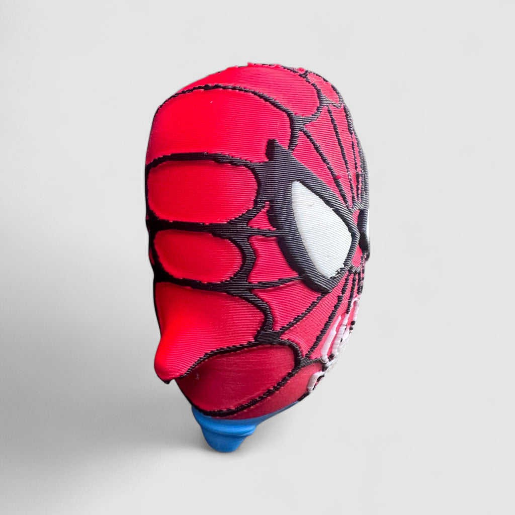 Web Hero Sprite Gaming Collectible, 3D printed figure on grey background | sgc-photo-v1